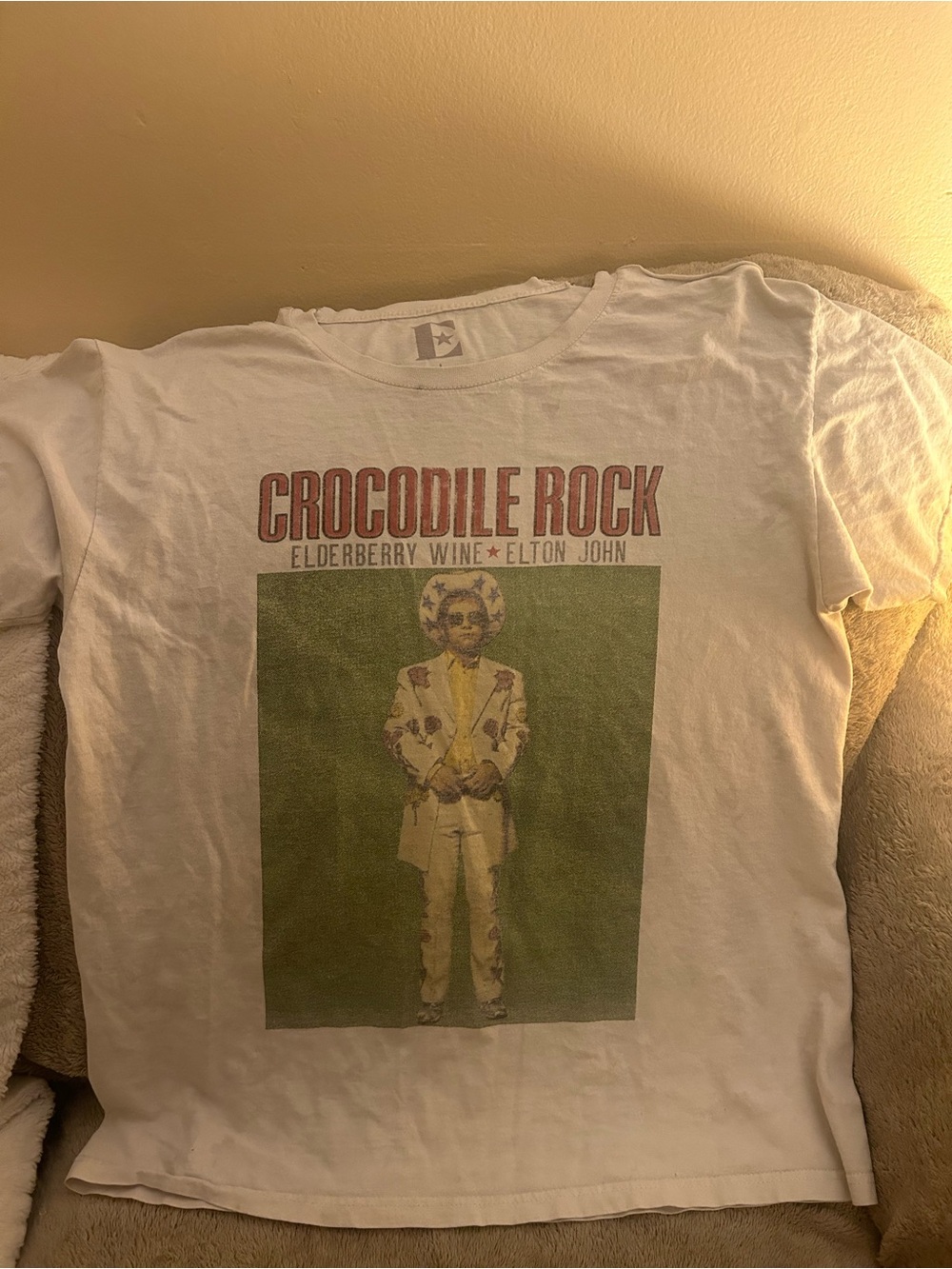 DC Logo Crew Tee - Cream with Gray Print